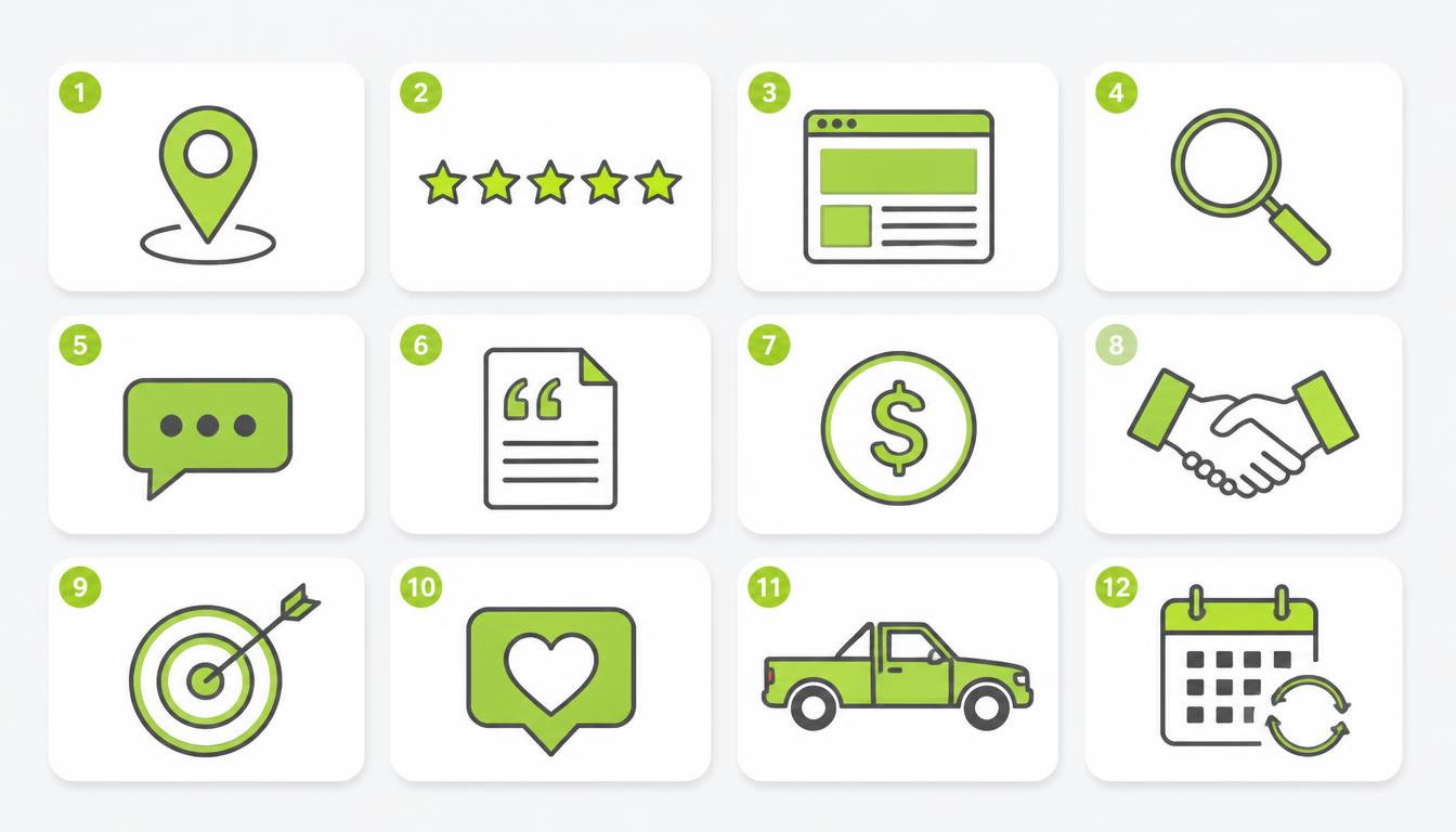 Infographic listing 12 ways to grow a tradie business in Australia