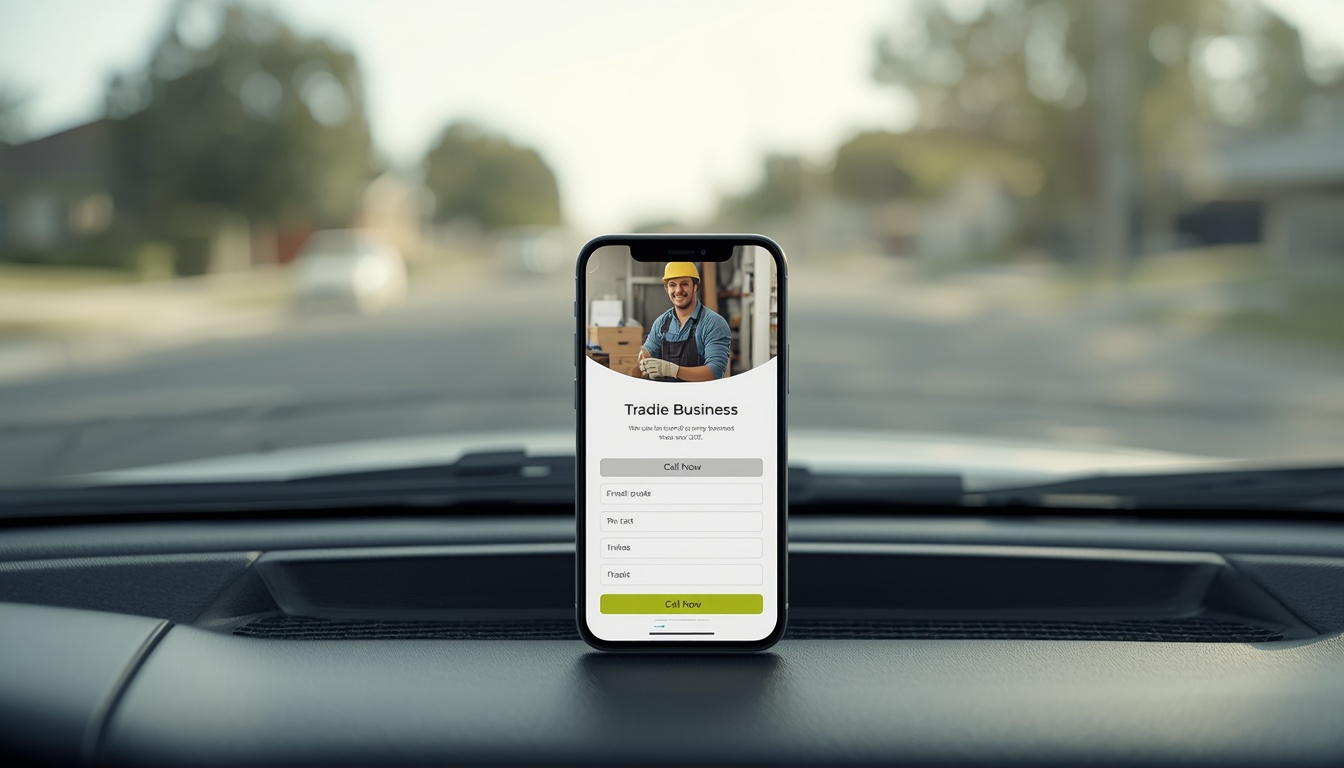 Mobile tradie website with click-to-call button and quote request form